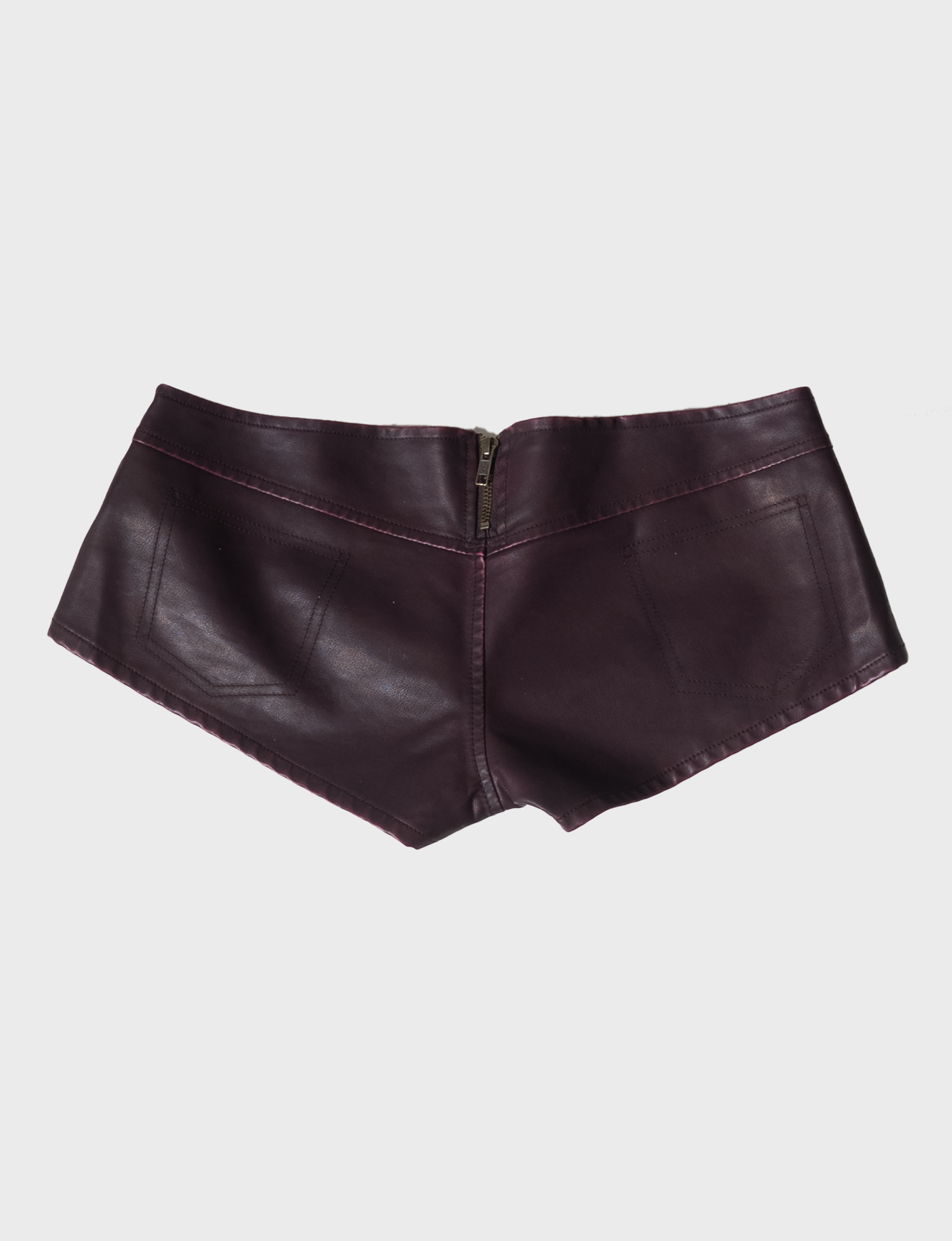 Wine Leather Shorts