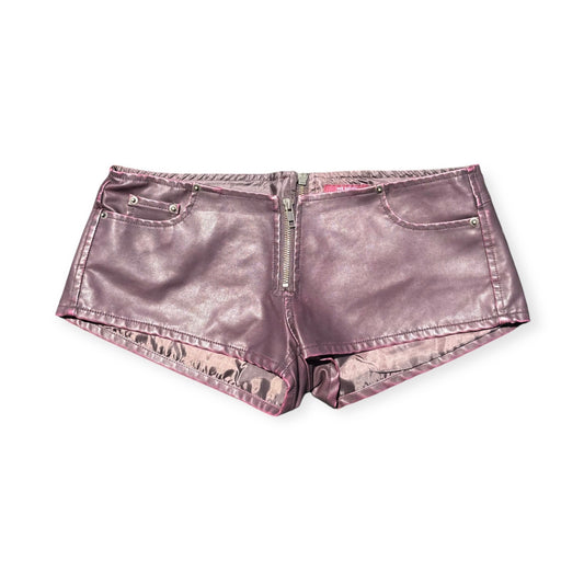 Wine Leather Shorts